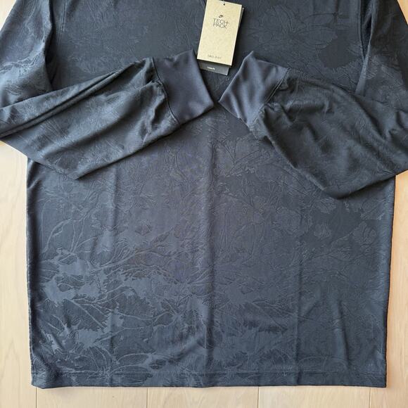 Nike Tech Pack Polo Medium Black Floral Long Sleeve Dri Fit NWT Soccer Rugby - Picture 5 of 10
